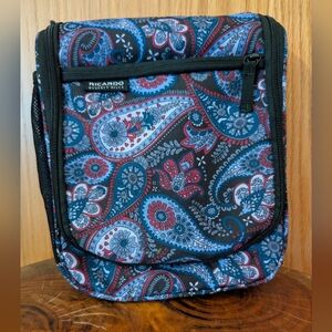 Paisley Print Toiletries Bag - Blue and Red